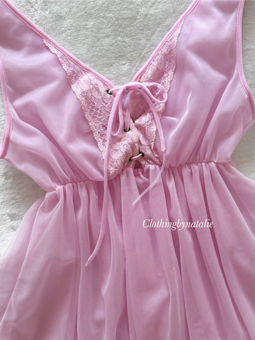 Vintage Lila Nylon Babydoll Size S/small M