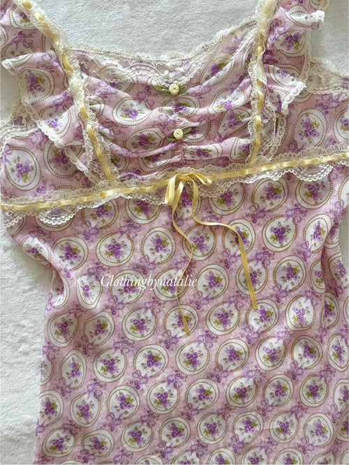 Fairy Lila Sheer Chiffon Slip Dress Size S