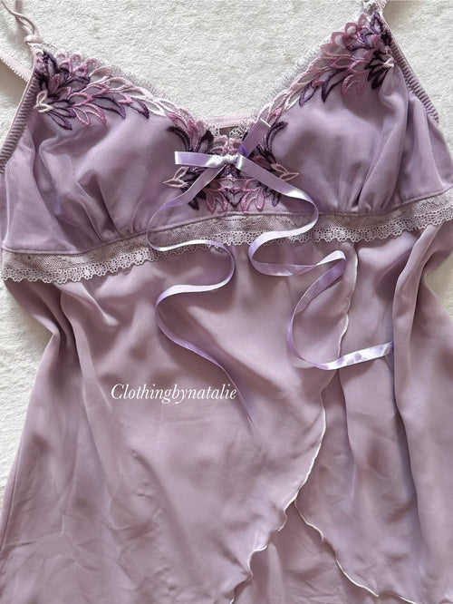 Sheer Purple Chiffon Babydoll size S