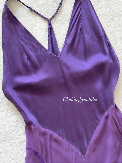Victoria’s Secret Purple SILK Maxi Gown Size M