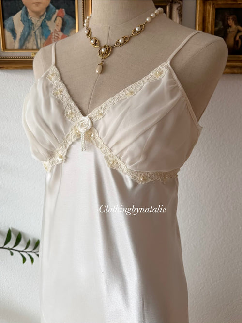 Delicates Bridal Satin Maxi Peignoir Set Size M