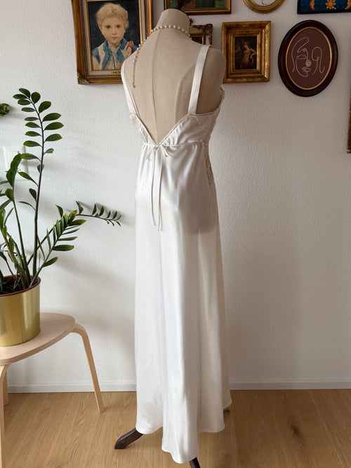 Neiman Marcus White Satin Maxi Gown size M