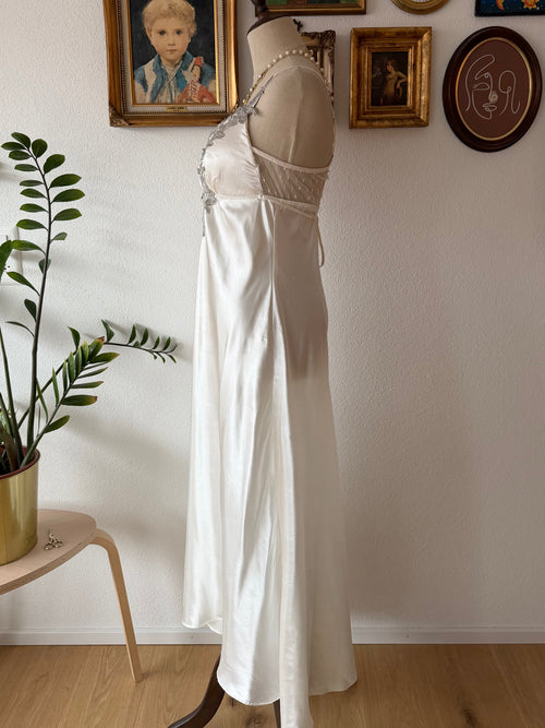 Flora Bridal Maxi Satin Peignoir Size M