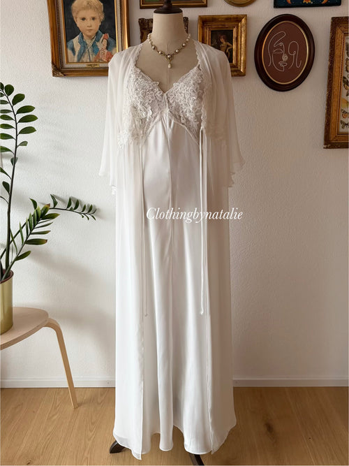 Inbloom Bridal Satin Maxi Peignoir Set Size M