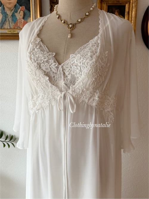 Inbloom Bridal Satin Maxi Peignoir Set Size M