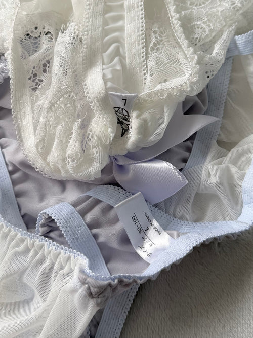 NEW White/Purple Underwear Set size M
