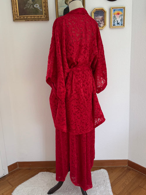 Lucie Ann Red Peignoir Set size M