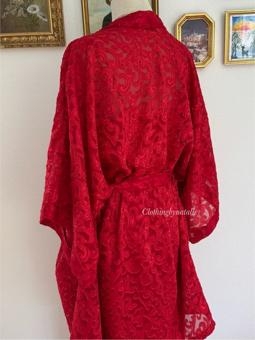 Lucie Ann Red Peignoir Set size M