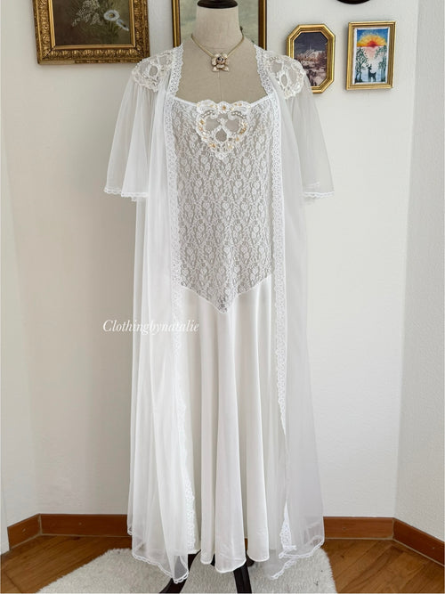 Val-Mode Bridal Nylon Peignoir Set size S/M
