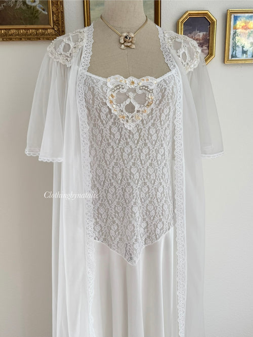 Val-Mode Bridal Nylon Peignoir Set size S/M