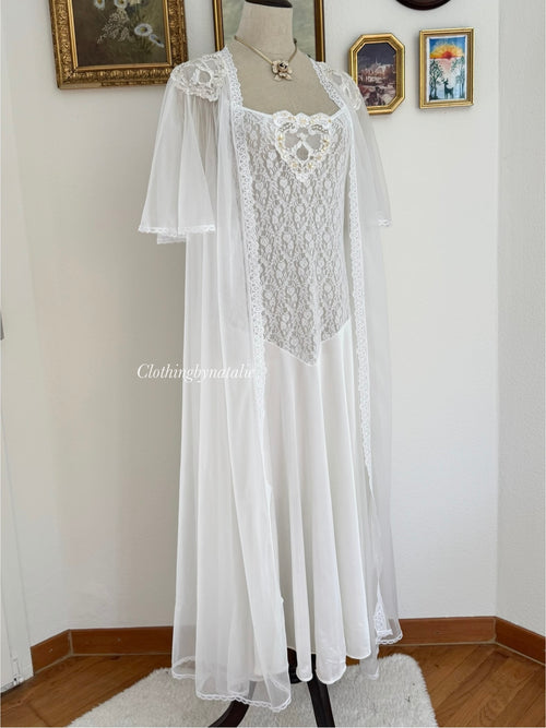 Val-Mode Bridal Nylon Peignoir Set size S/M