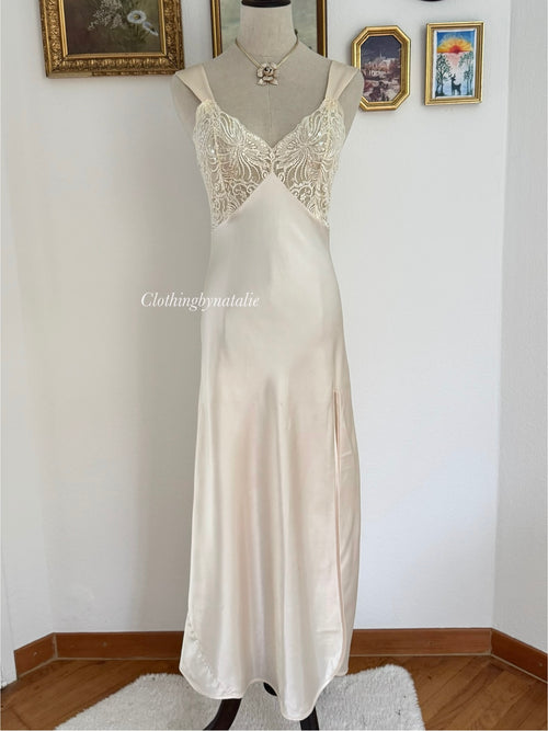 Victoria’s Secret Champagne Satin Maxi Slip size S