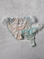 NEW Nude/Green Underwear Set size M