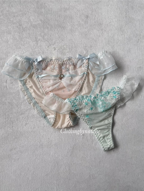 NEW Nude/Green Underwear Set size M