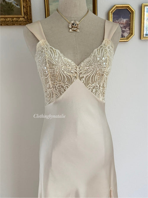 Victoria’s Secret Champagne Satin Maxi Slip size S