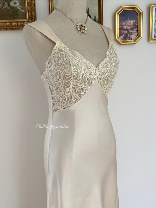 Victoria’s Secret Champagne Satin Maxi Slip size S