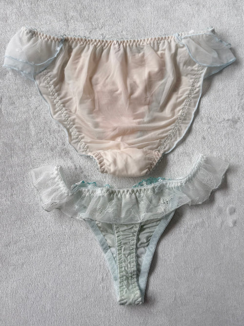 NEW Nude/Green Underwear Set size M