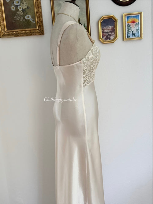 Victoria’s Secret Champagne Satin Maxi Slip size S