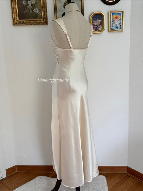 Victoria’s Secret Champagne Satin Maxi Slip size S