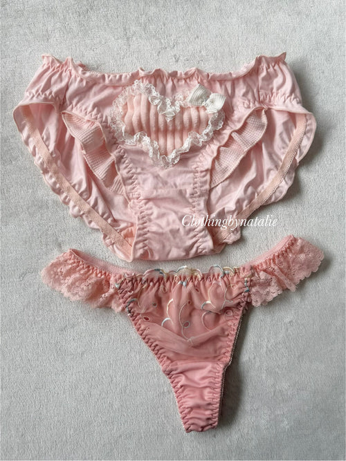 NEW Pink Heart Underwear Set size M