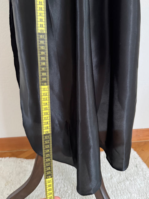Morgan Taylor Black Lace Satin Maxi Slip size M