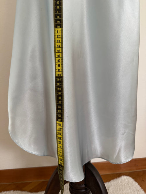 Val-Mode Blue Satin Maxi Slip Dress size S