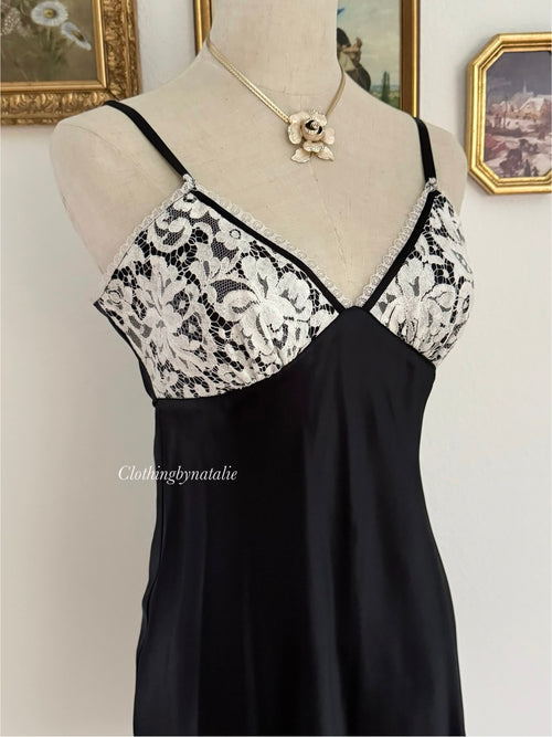 Neimann Marcus Black Satin Mini Dress size S