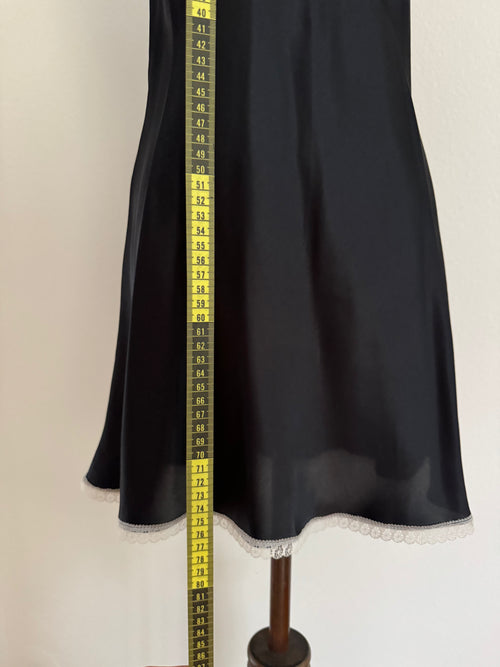 Neimann Marcus Black Satin Mini Dress size S