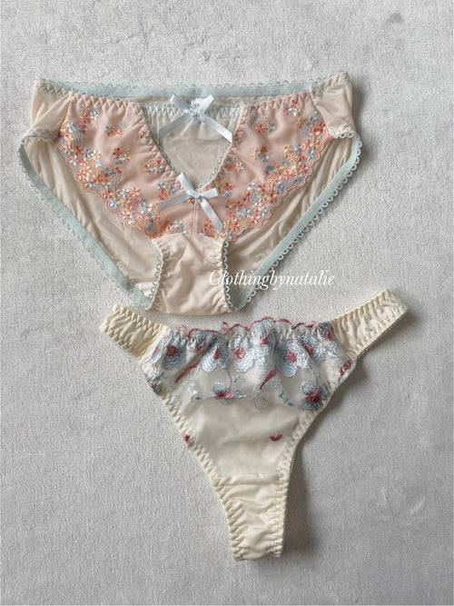 NEW Orange/Cream Underwear Set size S