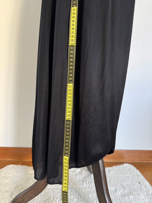 Val-Mode Black Nylon Maxi Nightgown size S/small M