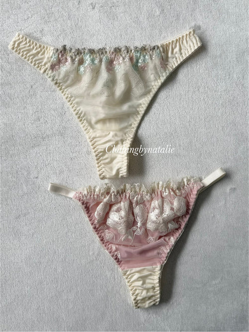 NEW Cream/Pink Underwear Set size S