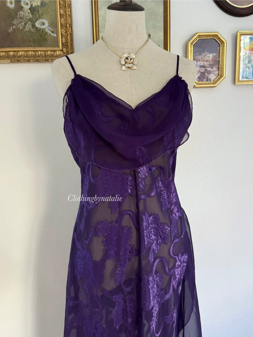 Victoria’s Secret Purple Brocade Maxi Slip size M