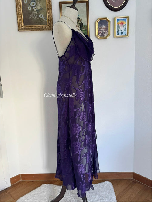 Victoria’s Secret Purple Brocade Maxi Slip size M