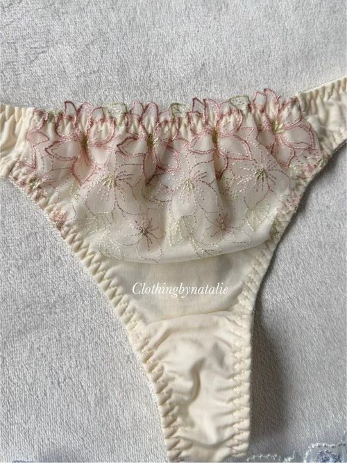 NEW Cream/Blue Underwear Set size S