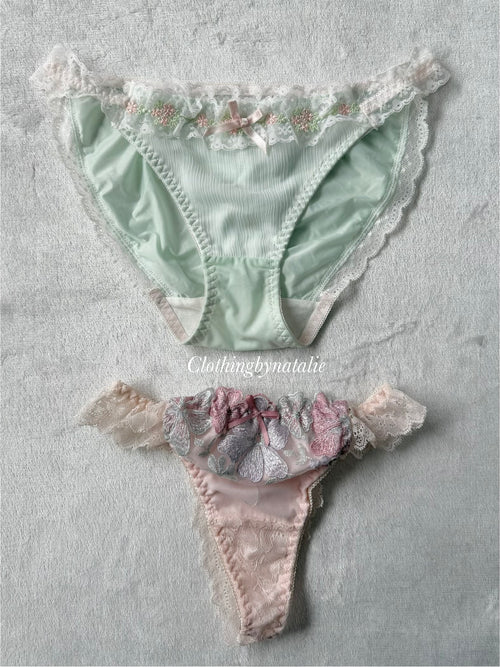NEW Green Pink Underwear Set size S