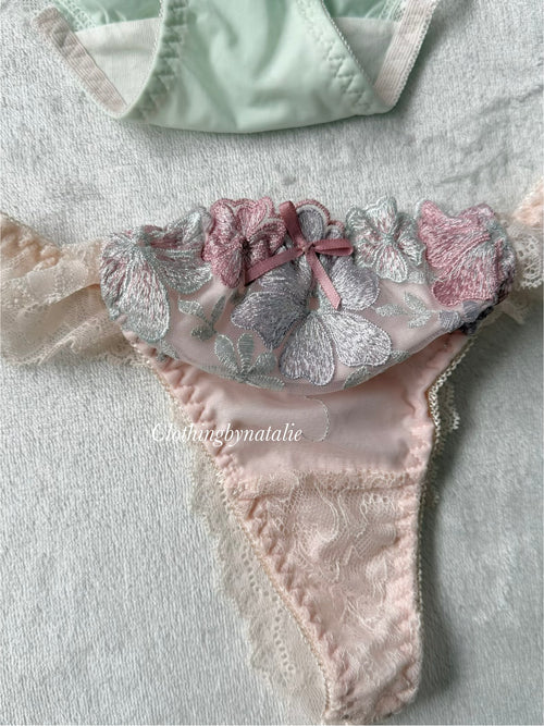 NEW Green Pink Underwear Set size S