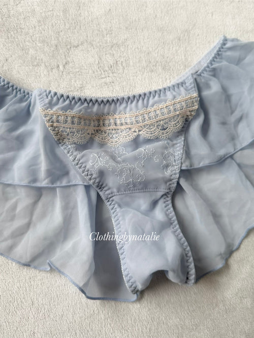 NEW Blue Chiffon Underwear size S/M