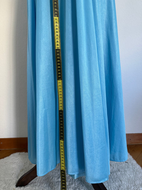 Deena Blue Goddess Nylon Maxi Gown size S/M