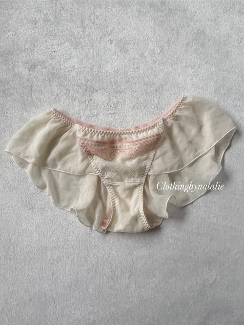 NEW Cream Chiffon Underwear size S/M