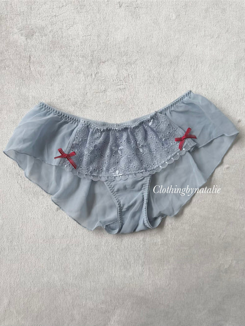 NEW Blue Chiffon Lace Underwear size S