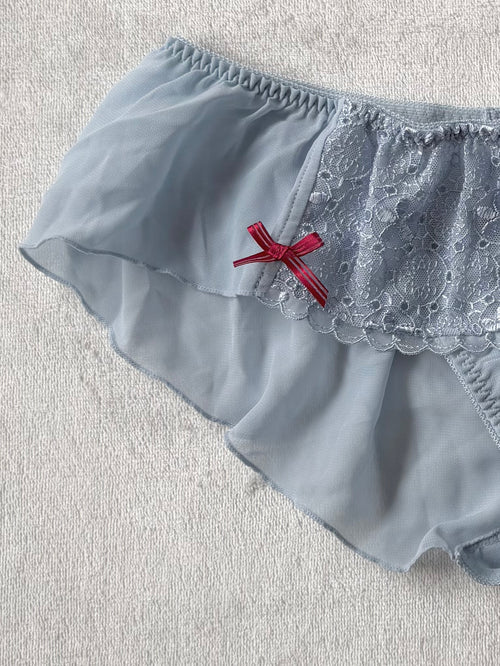 NEW Blue Chiffon Lace Underwear size S