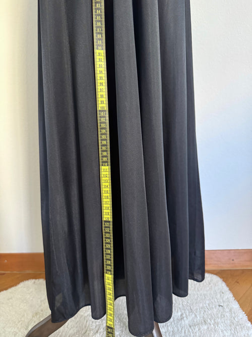 Olga Black Bustier Nylon Maxi Gown size S/small M
