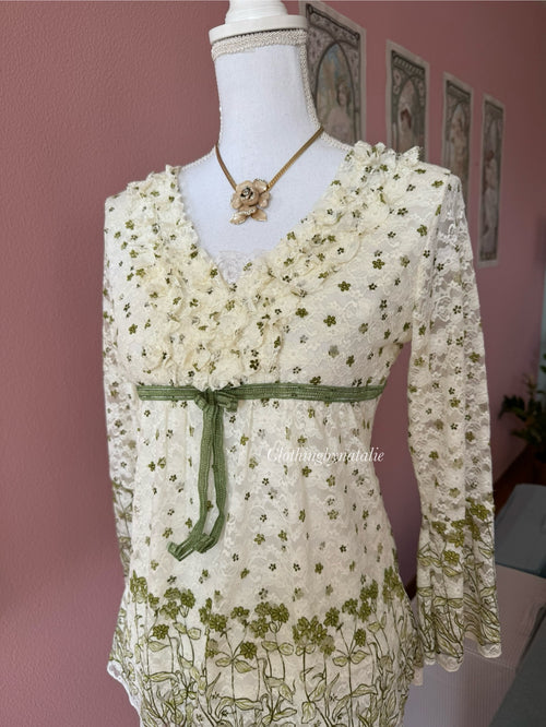 Fairy Y2K Green Lace Blouse (S/M)