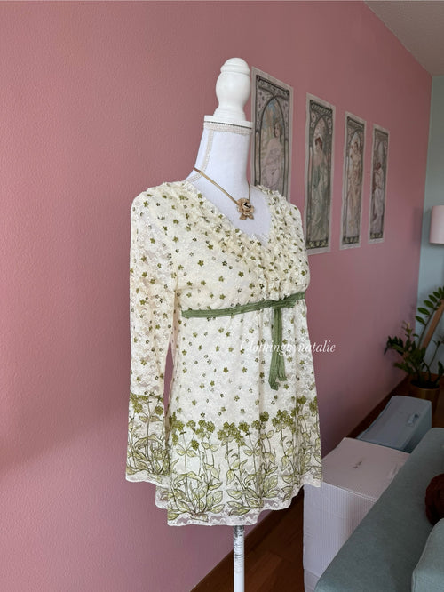 Fairy Y2K Green Lace Blouse (S/M)