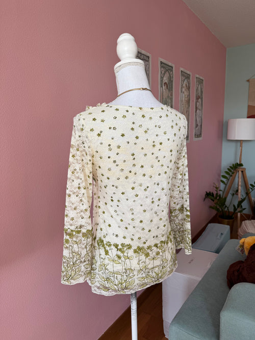 Fairy Y2K Green Lace Blouse (S/M)