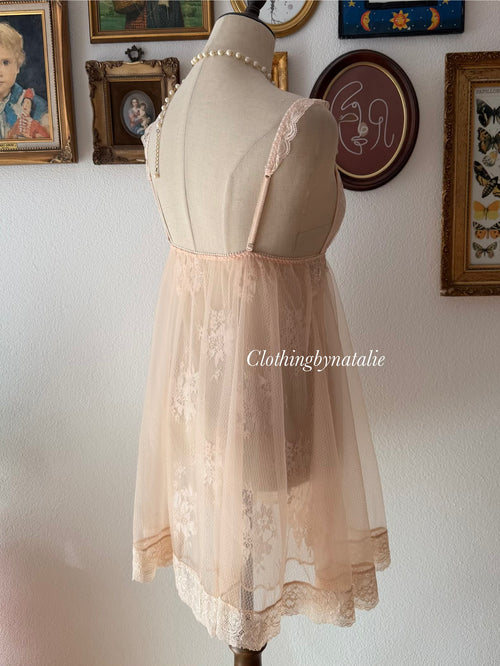 Romantic Peach Lace Babydoll size S/small M