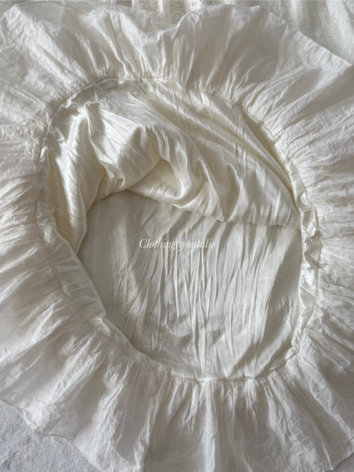 Y2K White Cotton Dress (S/M)