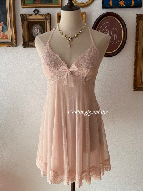 Romantic Nude Mesh Babydoll size M