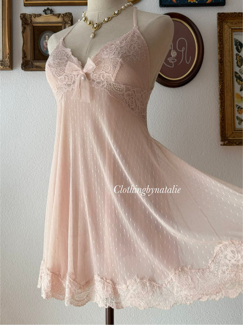 Romantic Nude Mesh Babydoll size M