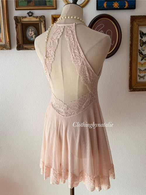 Romantic Nude Mesh Babydoll size M
